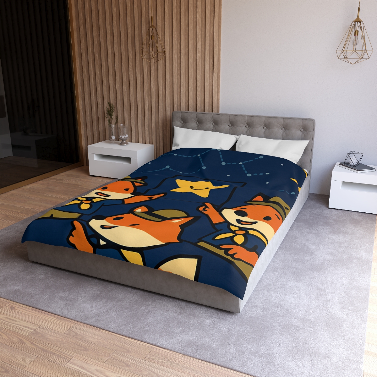 Stargazing Fox Scouts custom duvets