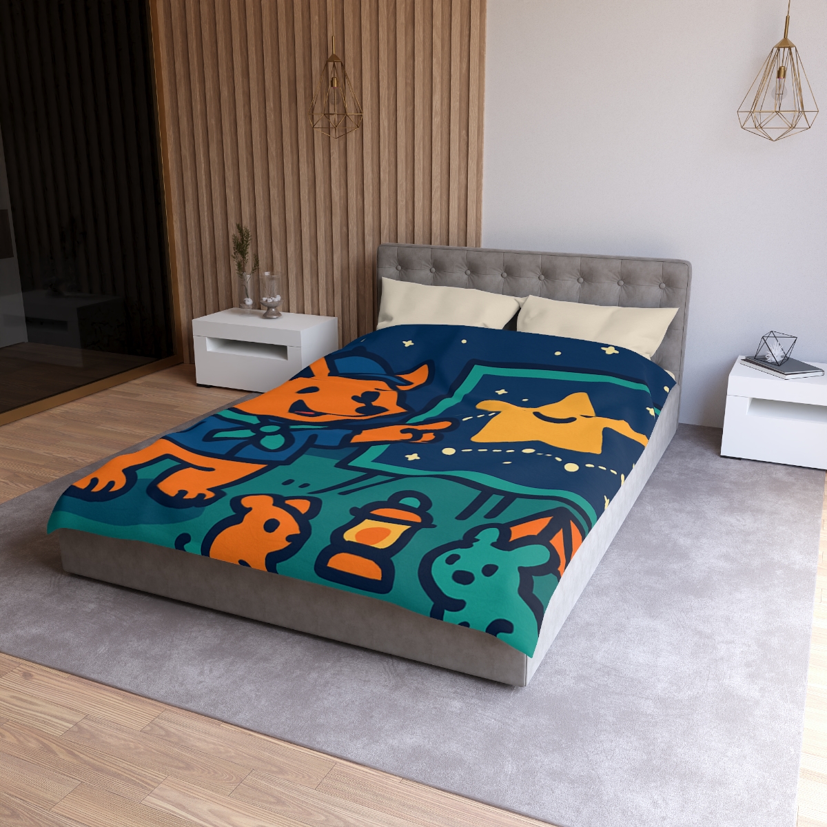 Stargazing Fox Scouts personalized bedding duvets