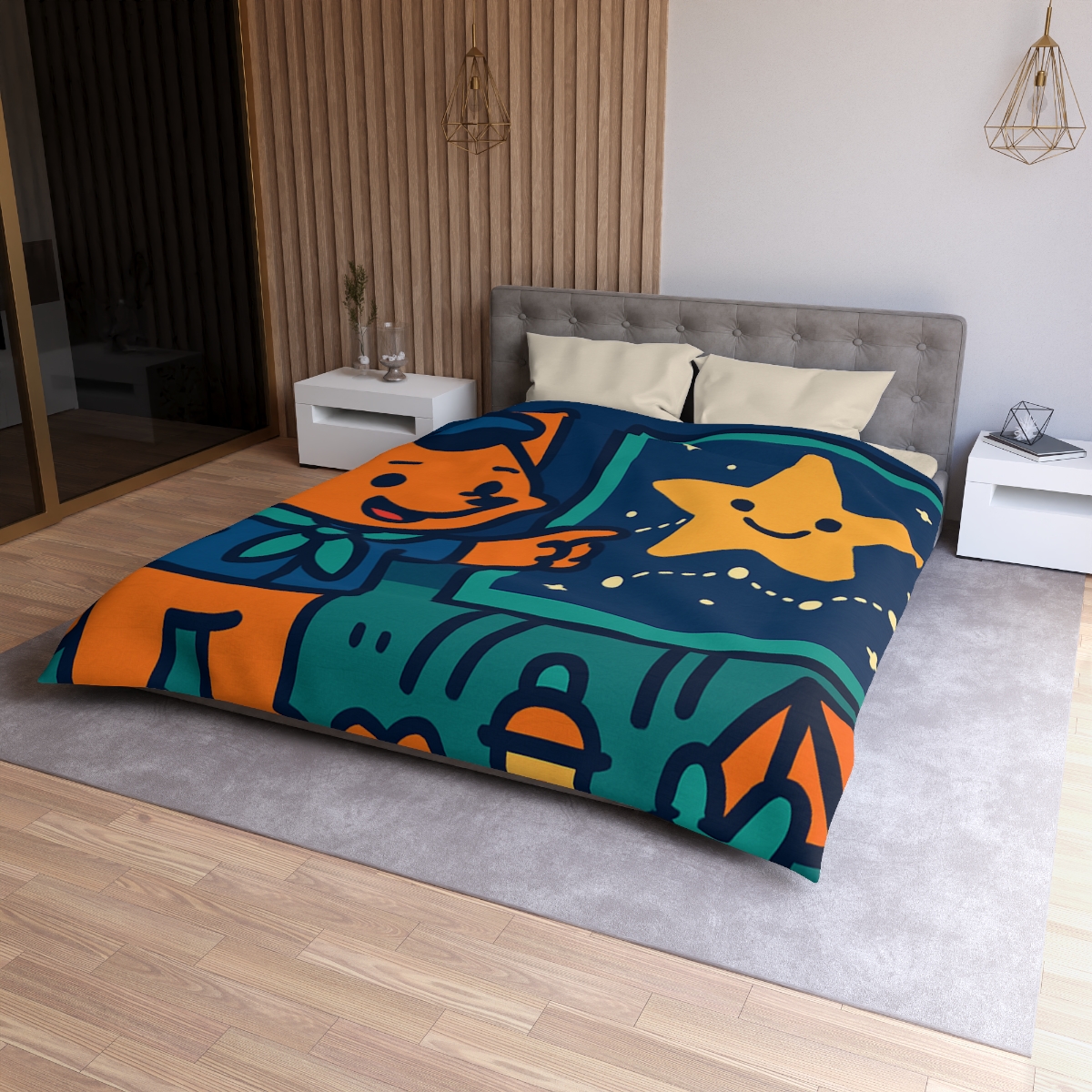 Stargazing Fox Scouts personalized bedding duvets