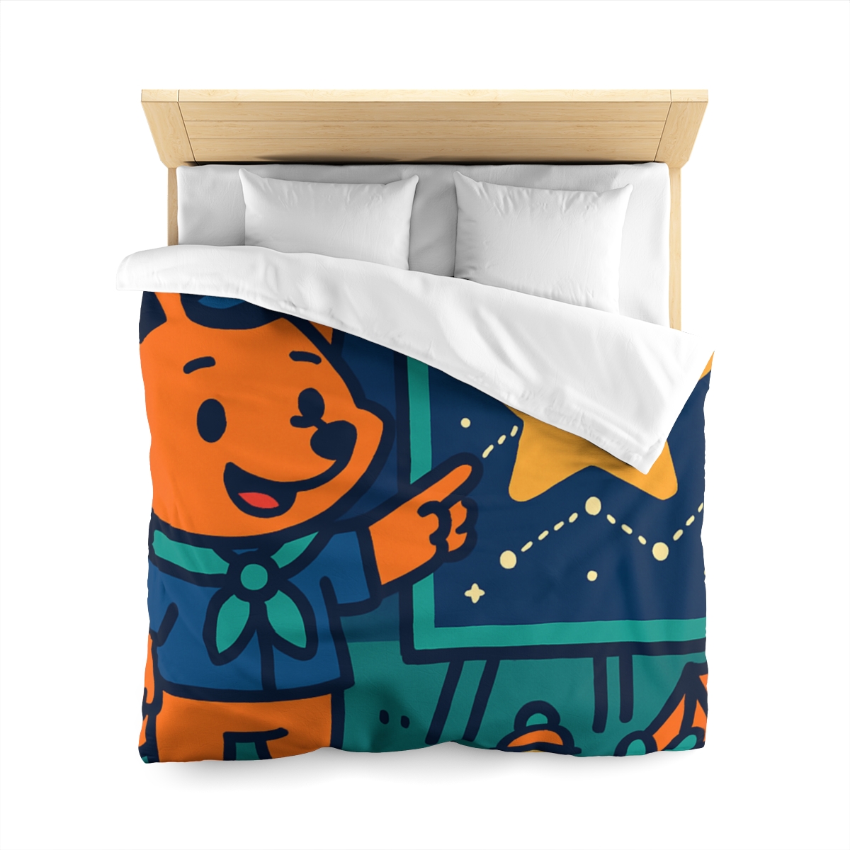 Stargazing Fox Scouts personalized bedding duvets