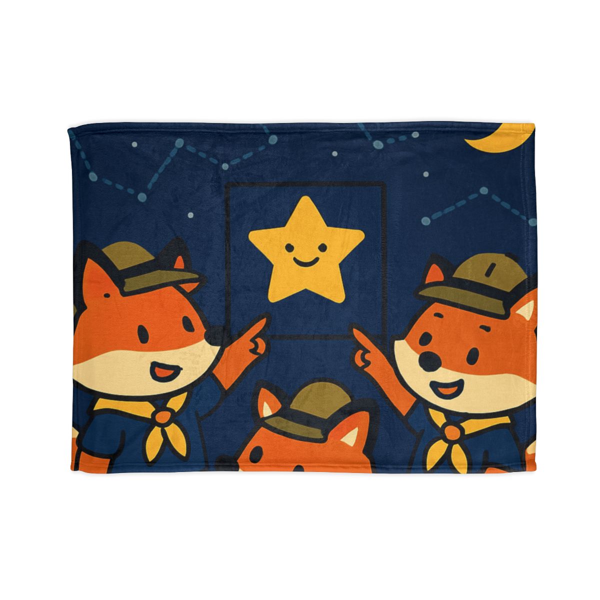 Stargazing Fox Scouts personalized cozy blankets