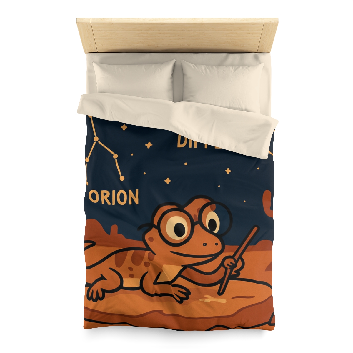 Stargazing Lizard Desert Camp personalized bedding duvets