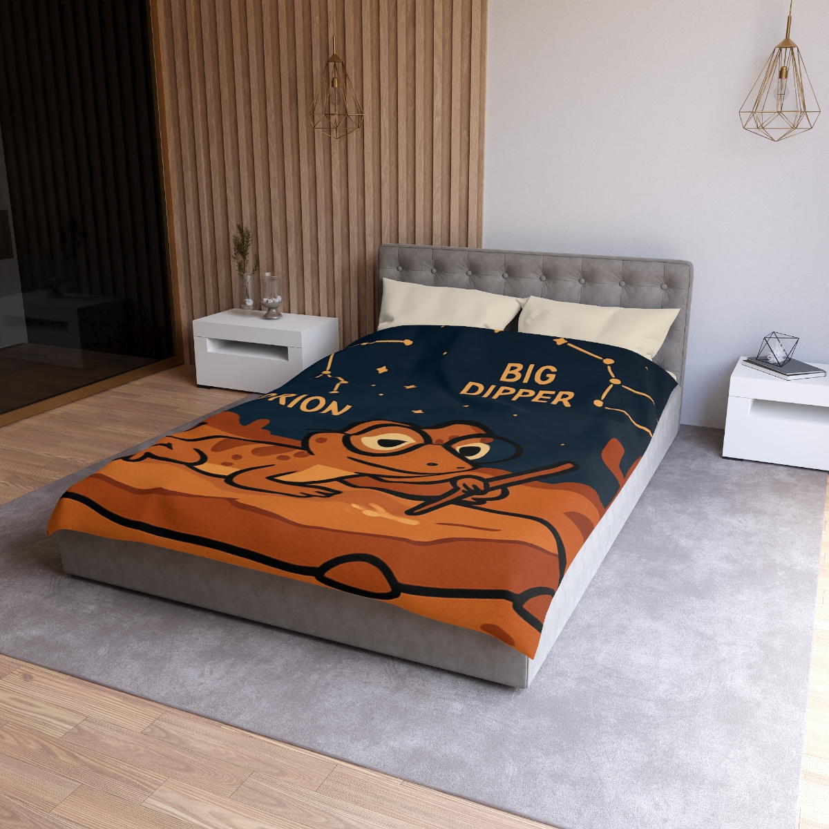 Stargazing Lizard Desert Camp personalized bedding duvets