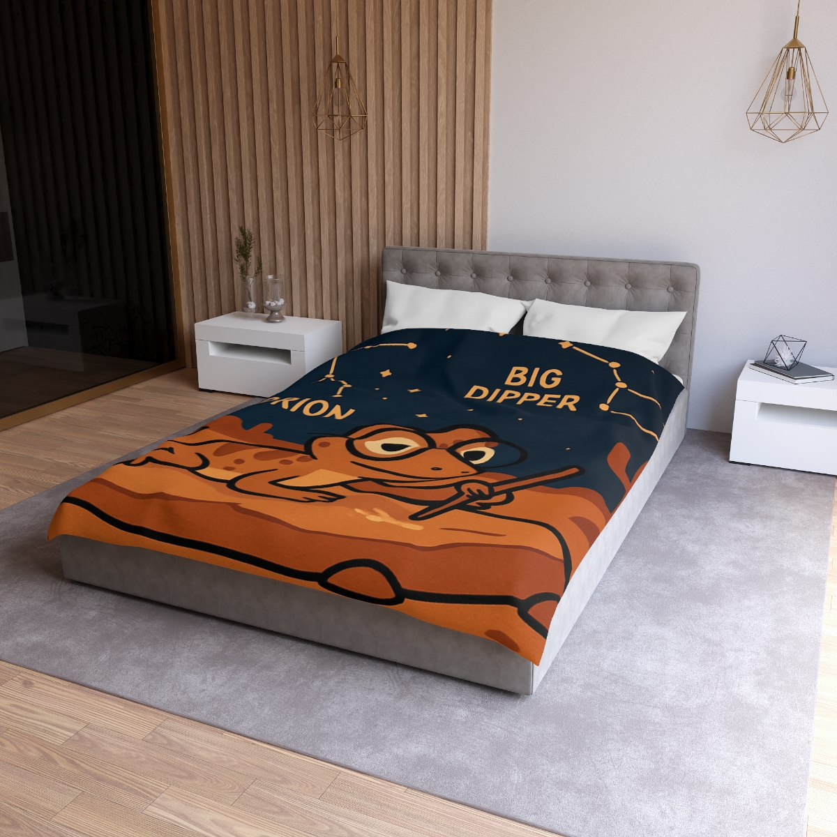 Stargazing Lizard Desert Camp personalized bedding duvets