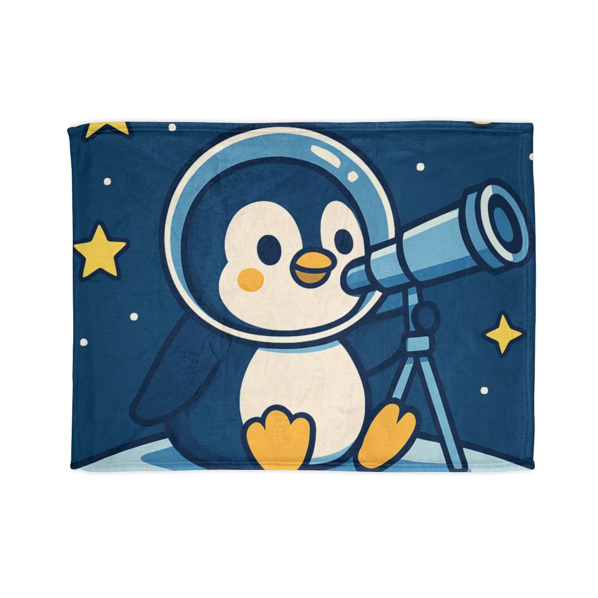 Stargazing Penguin On The Moon stylish throw blankets