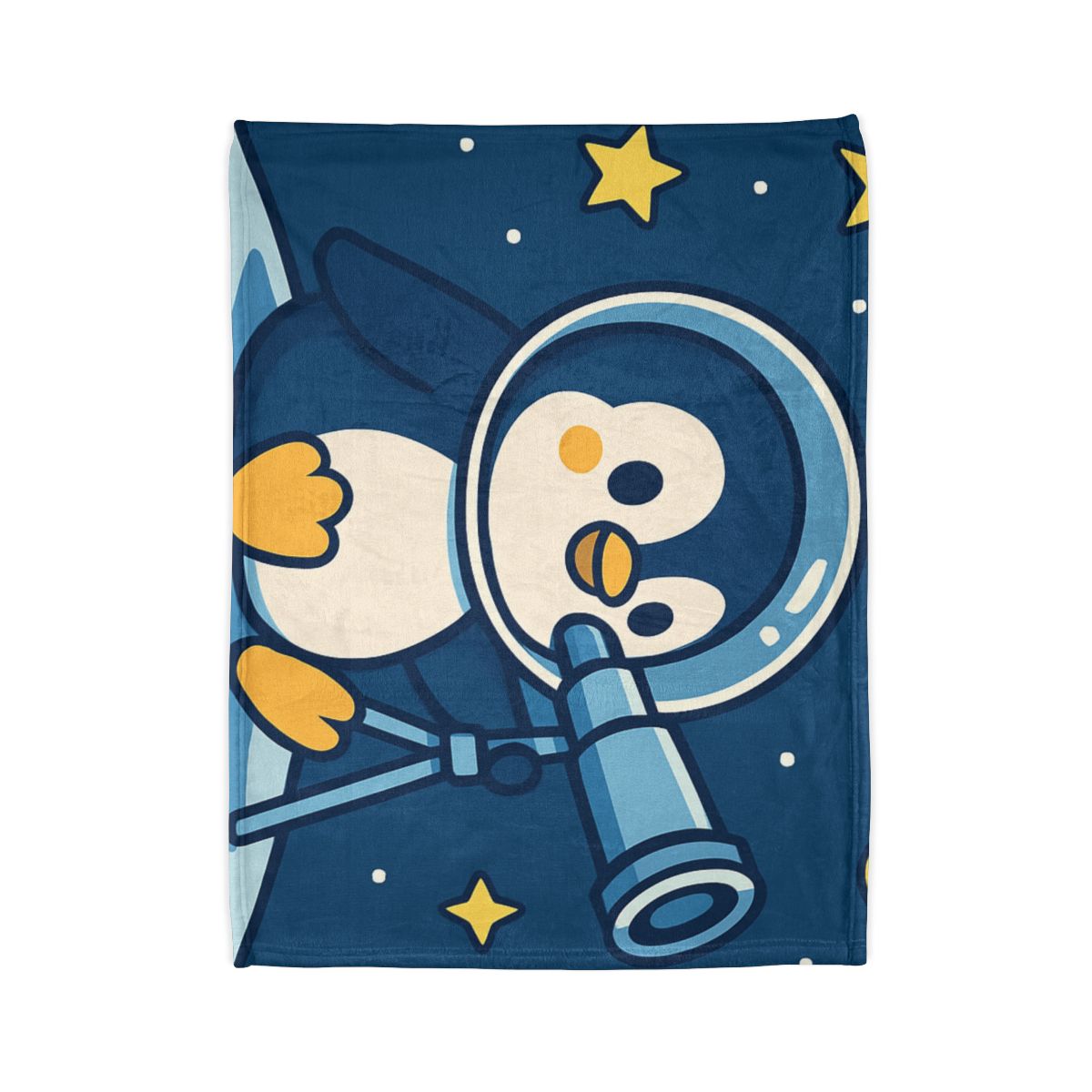 Stargazing Penguin On The Moon stylish throw blankets