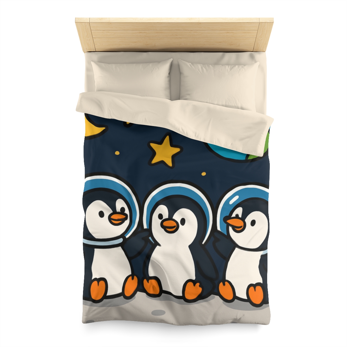 Stargazing Penguins On The Moon trendy bedroom duvets