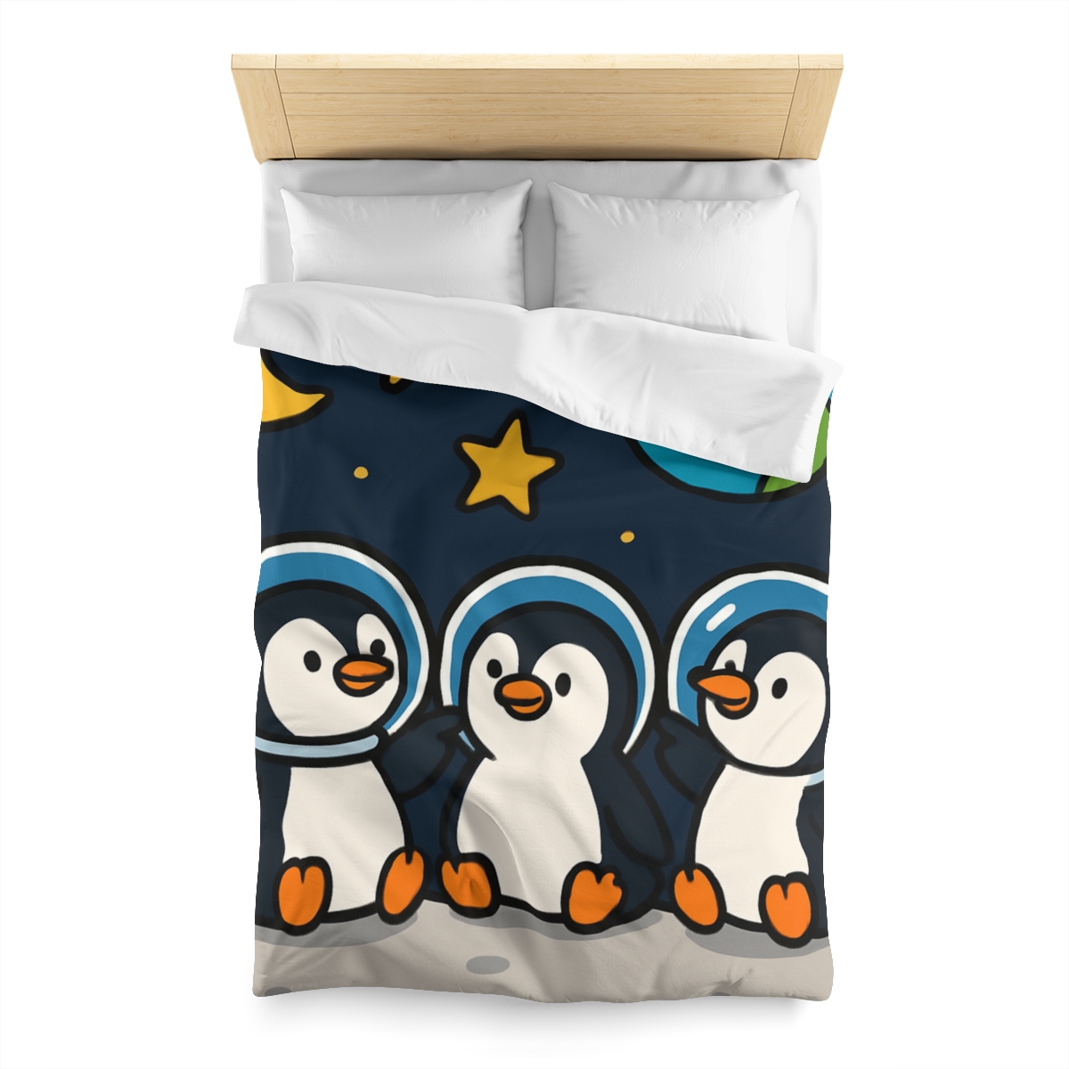 Stargazing Penguins On The Moon trendy bedroom duvets