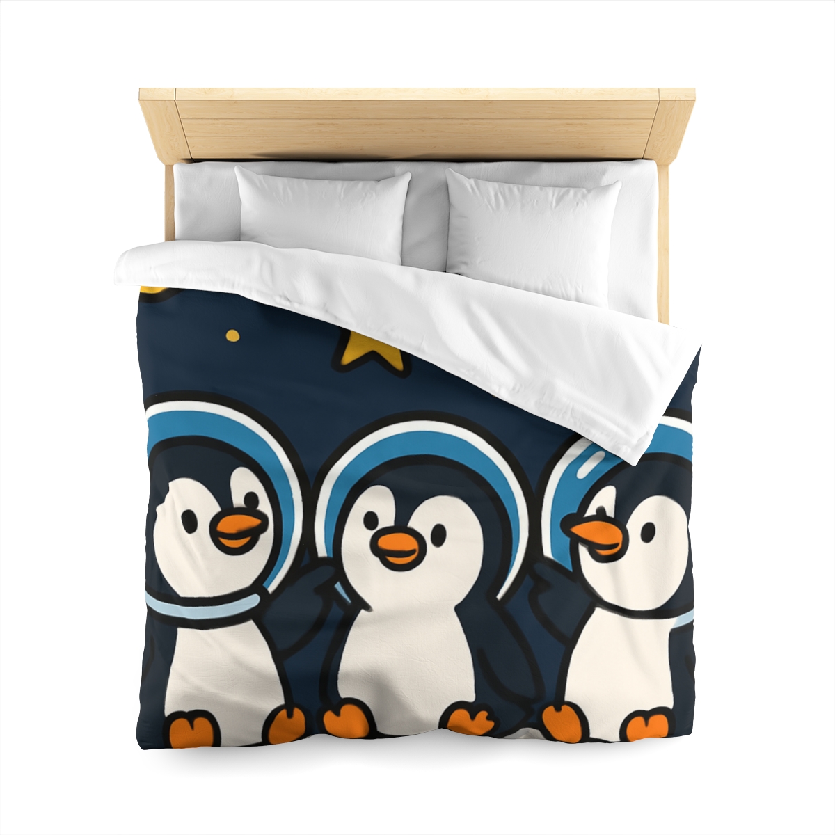 Stargazing Penguins On The Moon trendy bedroom duvets