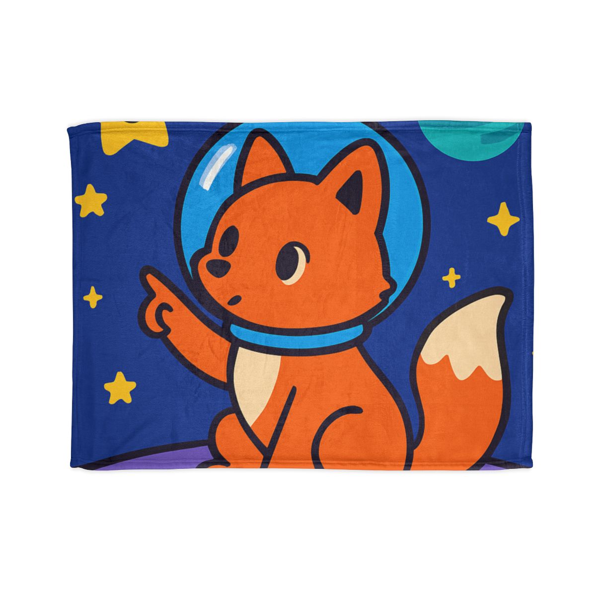 Stargazing Space Fox custom blankets