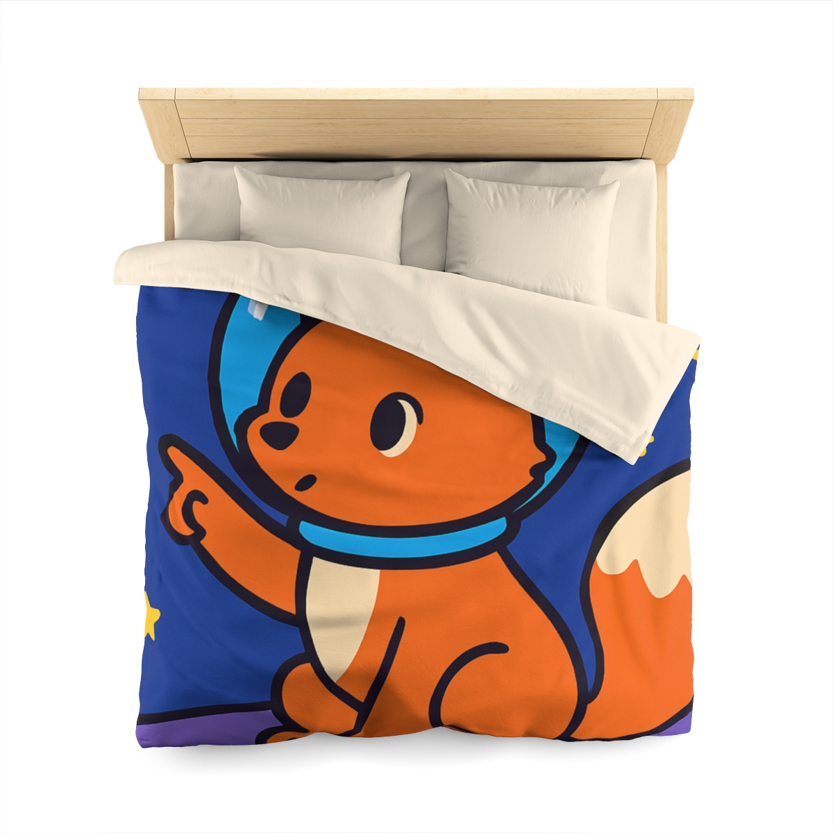 Stargazing Space Fox stylish duvet covers