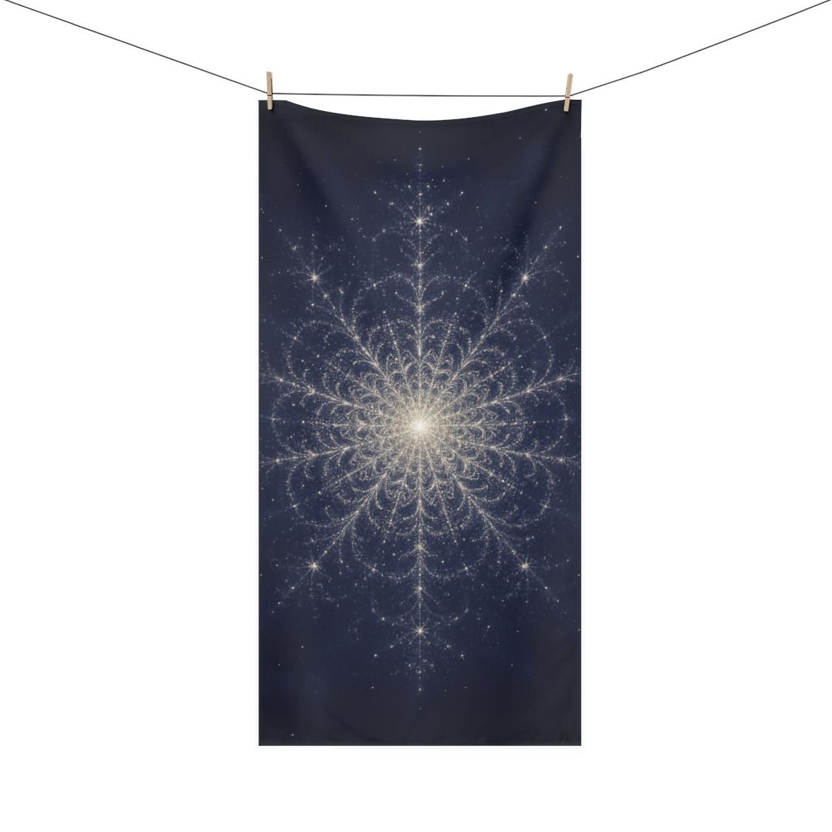 Starlace Fractal Bloom designer printed towels