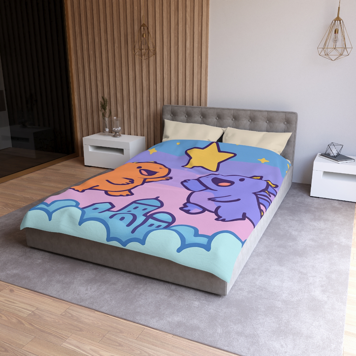 Starlight Cloud City Dragons warm winter duvets
