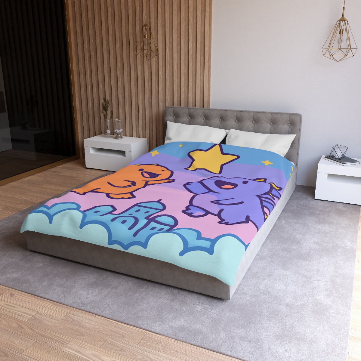Starlight Cloud City Dragons warm winter duvets