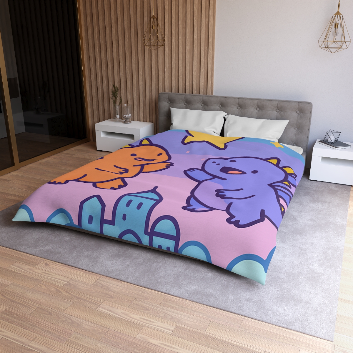 Starlight Cloud City Dragons warm winter duvets