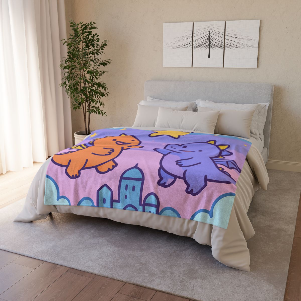 Starlight Cloud City Dragons trendy patterned blankets