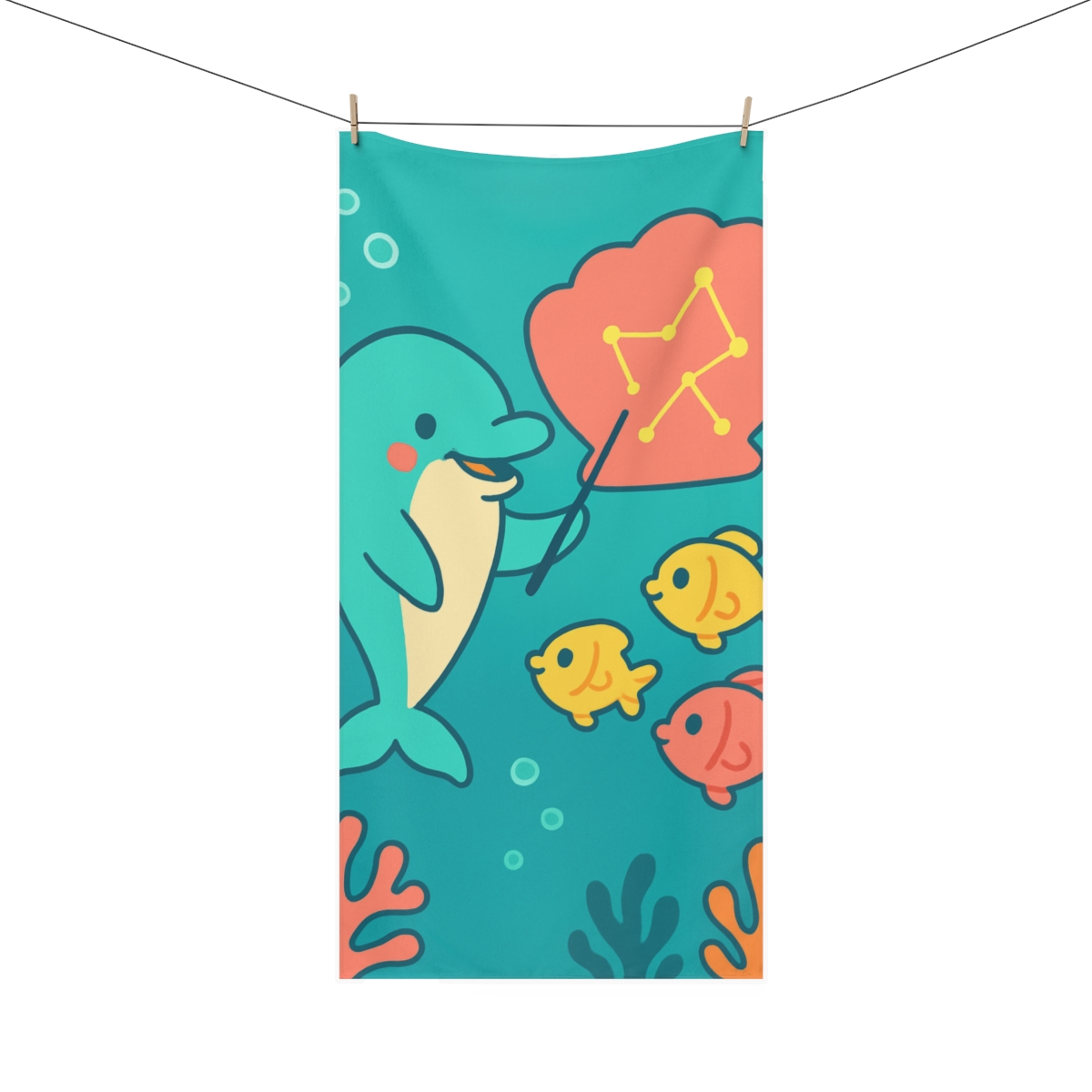 Starlight Coral Reef School decorative home towels