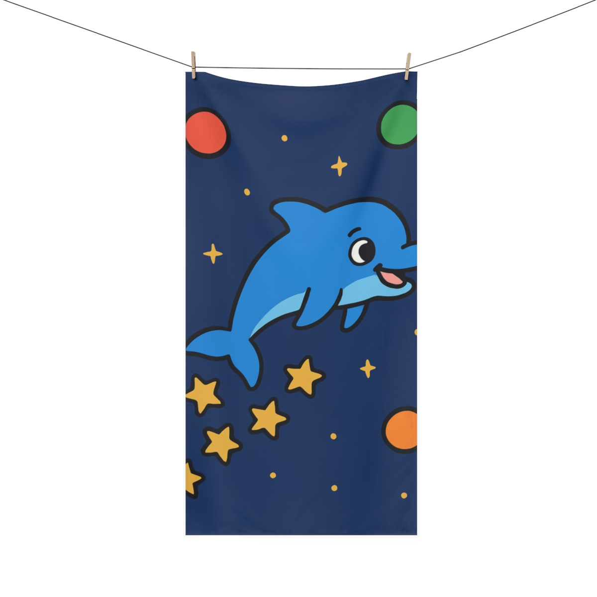 Starlight Dolphin Space Swim trendy hand towels