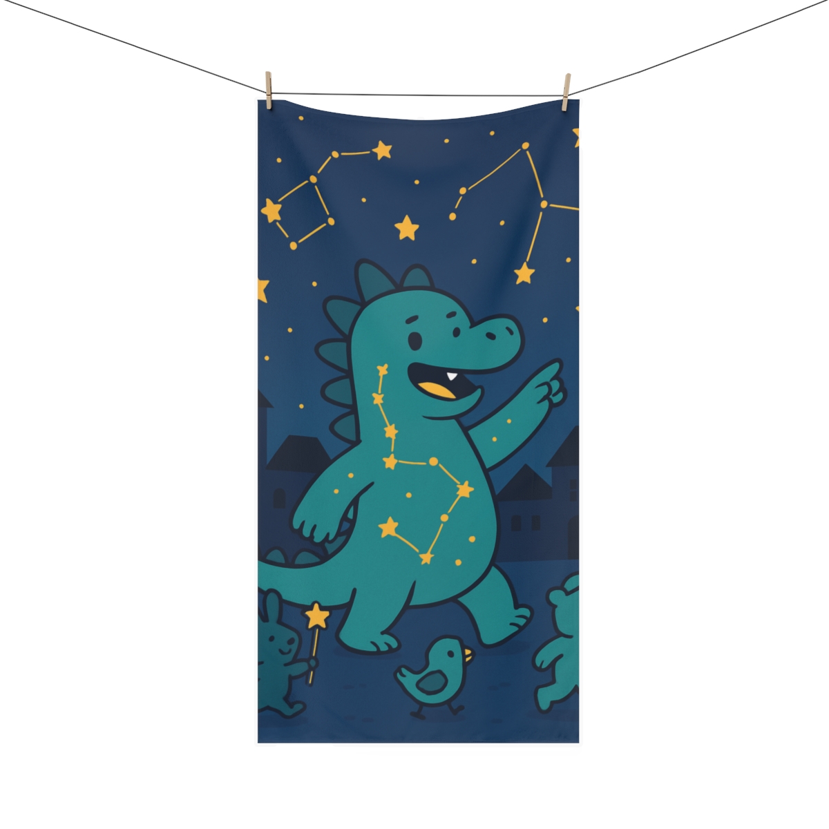 Starlight Dragon Parade personalized bath towels