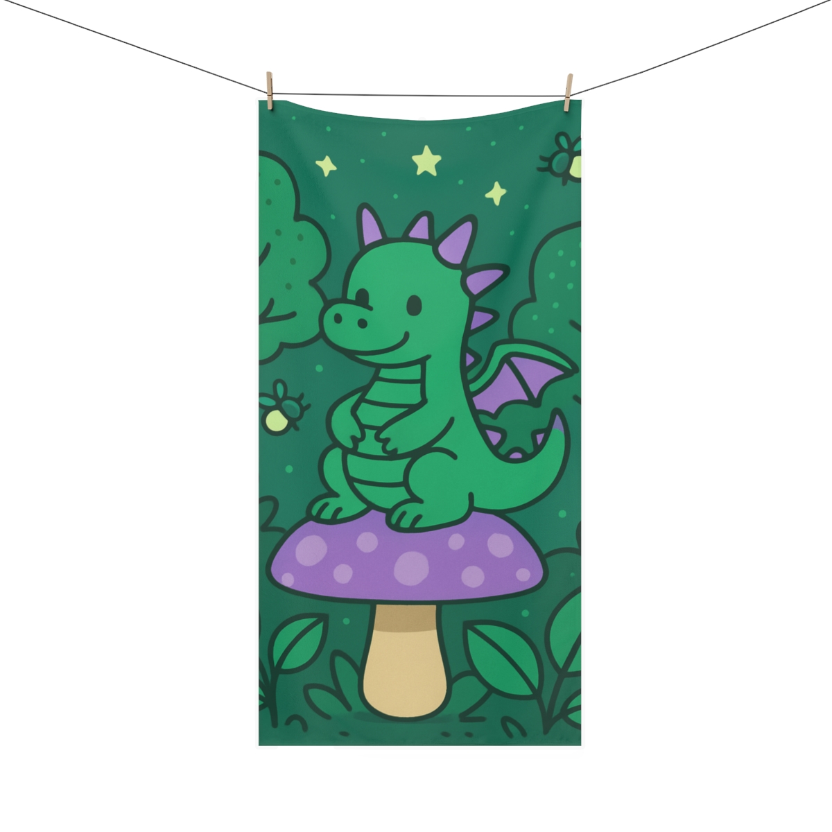 Starlight Forest Dragon personalized bath towels
