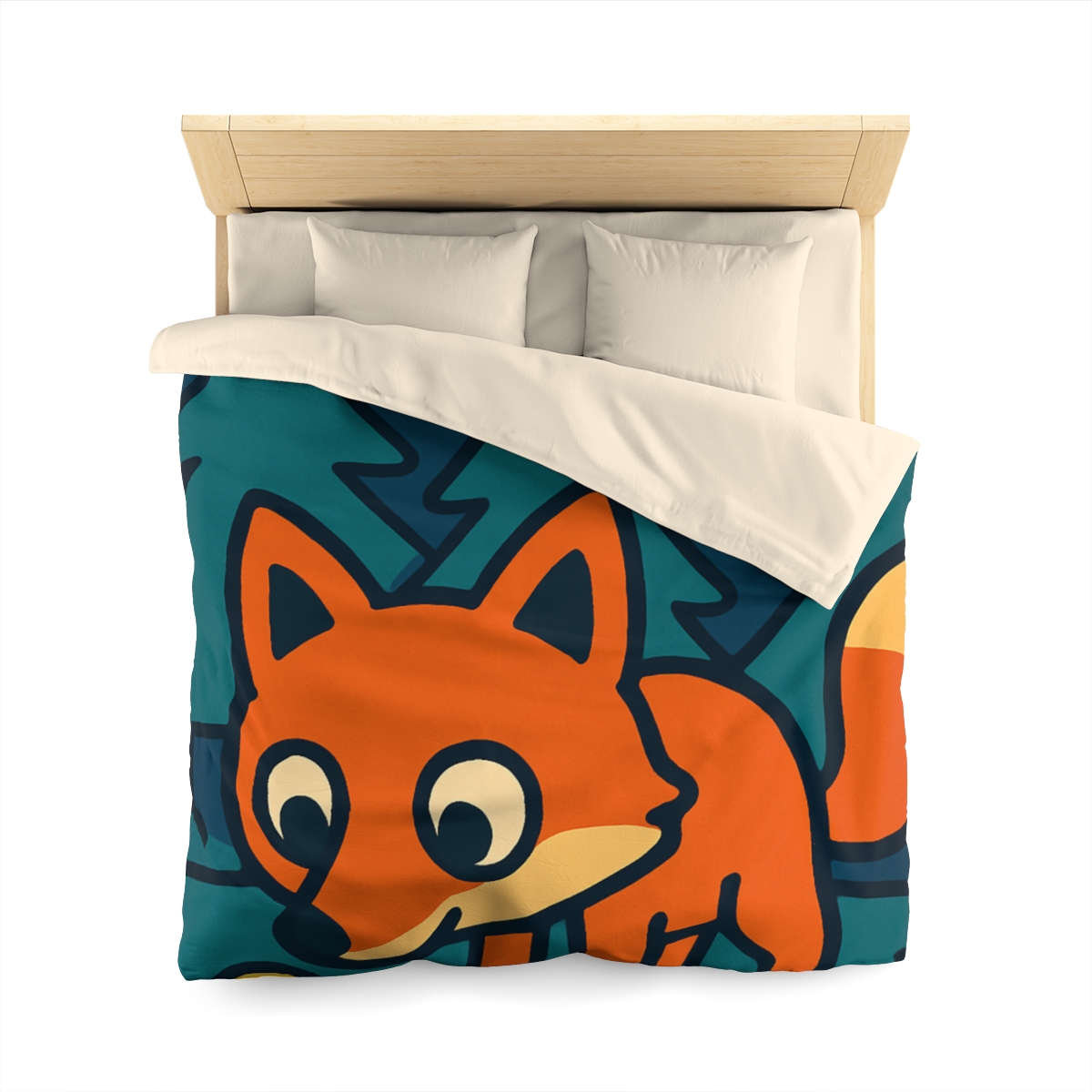 Starlight Forest Fox personalized bedding duvets
