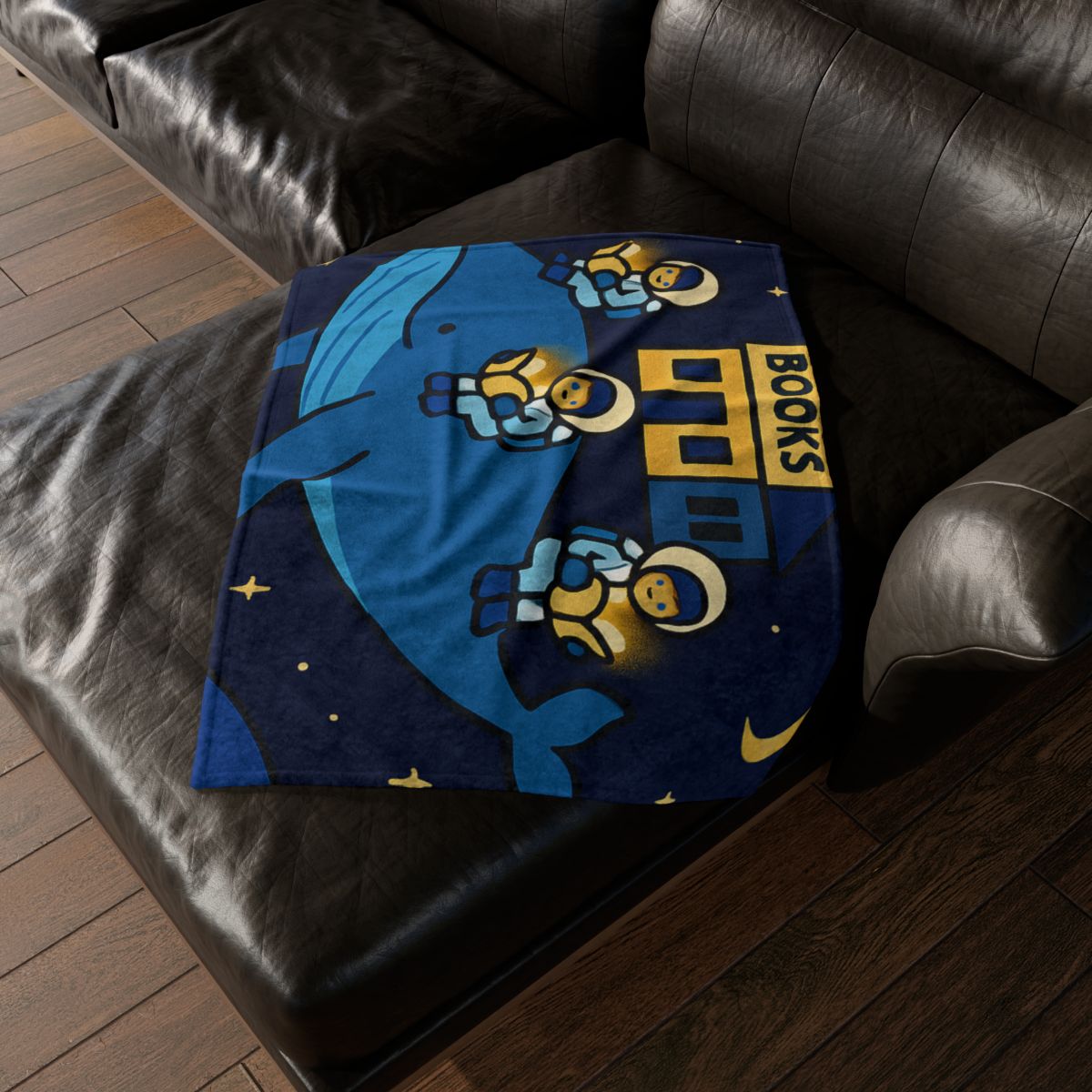 Starlight Library On A Floating Whale trendy patterned blankets