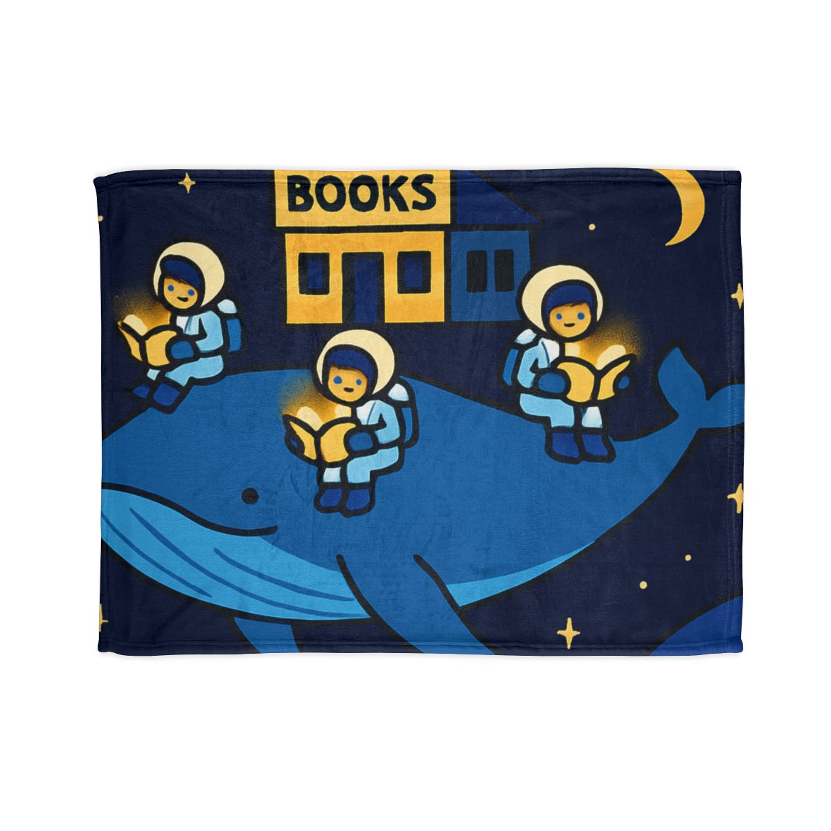 Starlight Library On A Floating Whale trendy patterned blankets