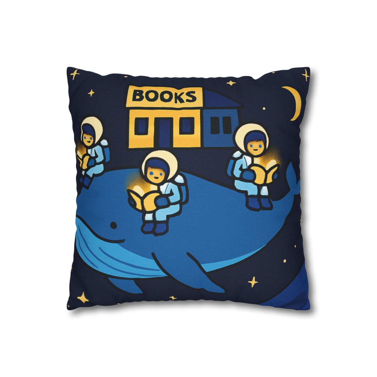 Starlight Library On A Floating Whale custom pillow cases