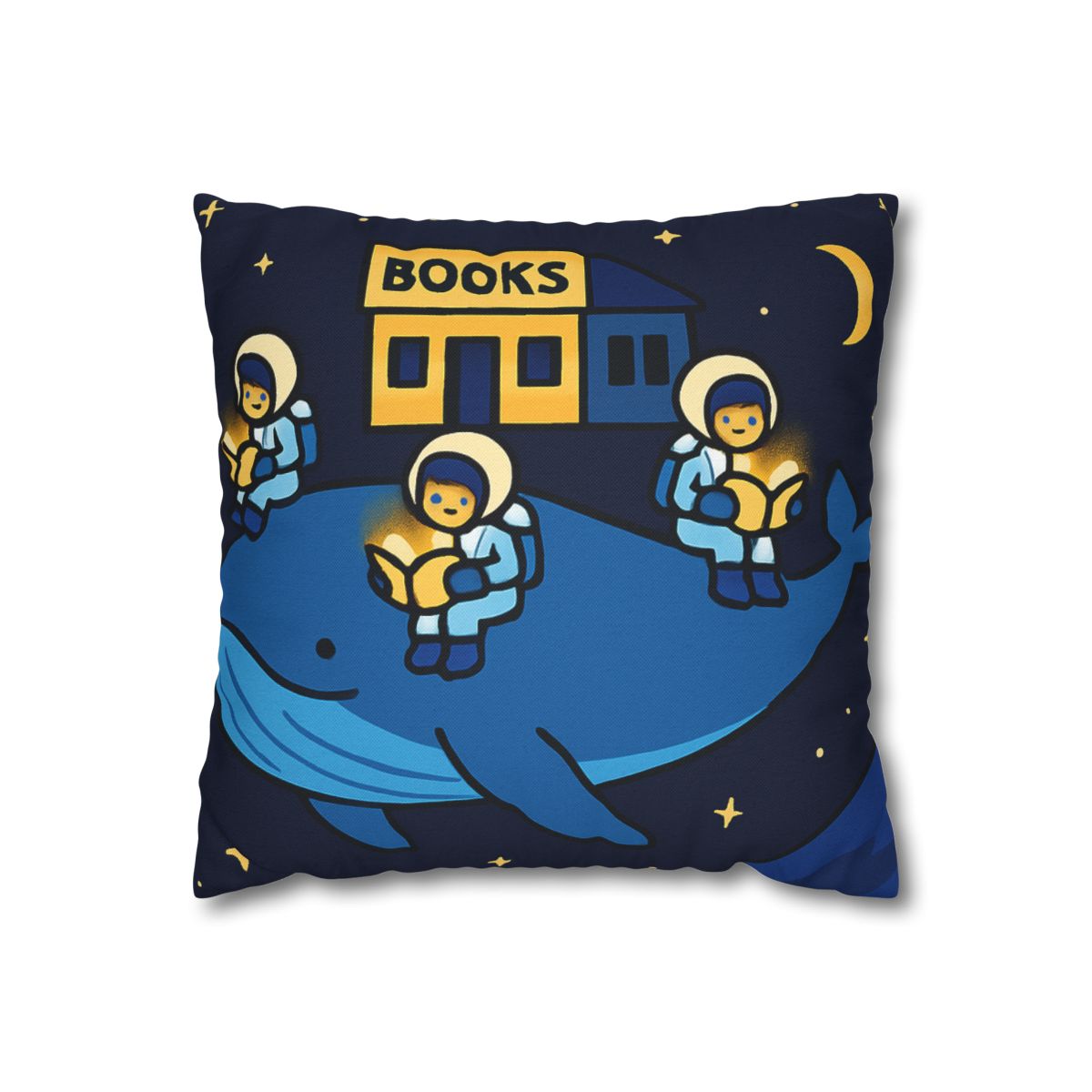 Starlight Library On A Floating Whale custom pillow cases
