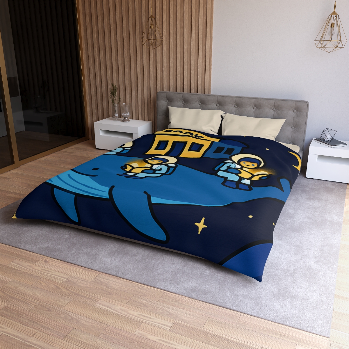 Starlight Library On A Floating Whale trendy bedroom duvets