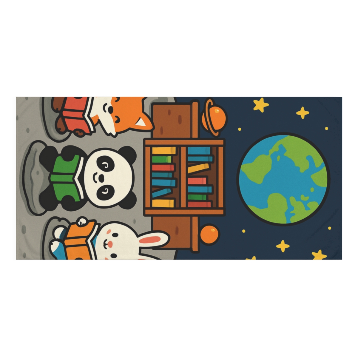 Starlight Library On The Moon decorative home towelscustom towels