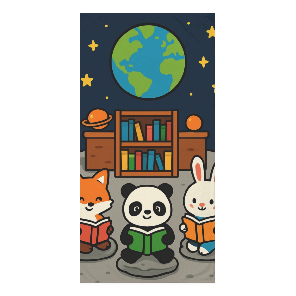 Starlight Library On The Moon decorative home towelscustom towels