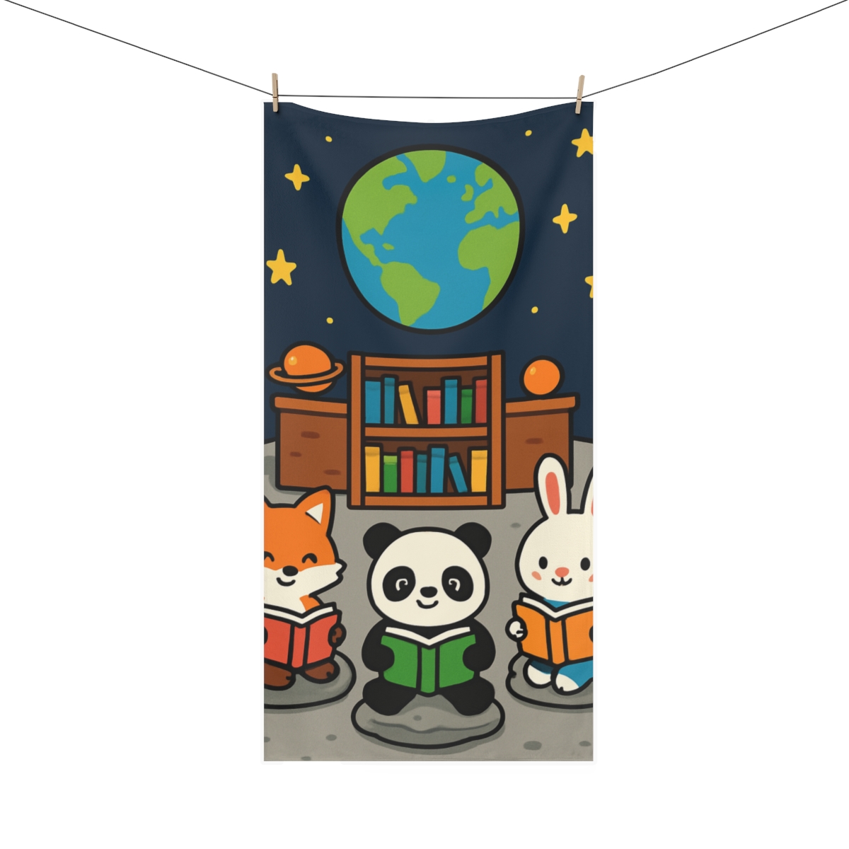 Starlight Library On The Moon decorative home towelscustom towels