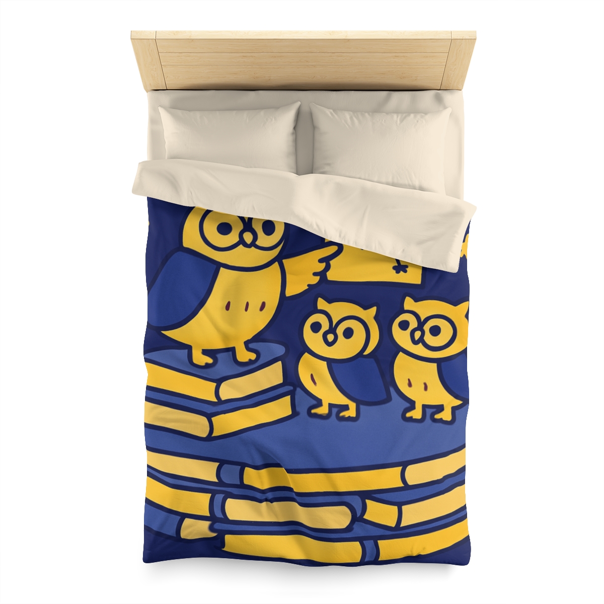 Starlight Library Run By Owls designer printed duvets