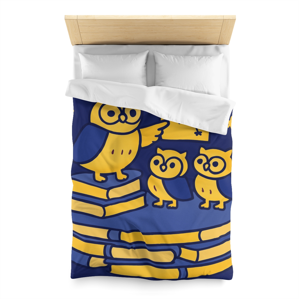 Starlight Library Run By Owls designer printed duvets