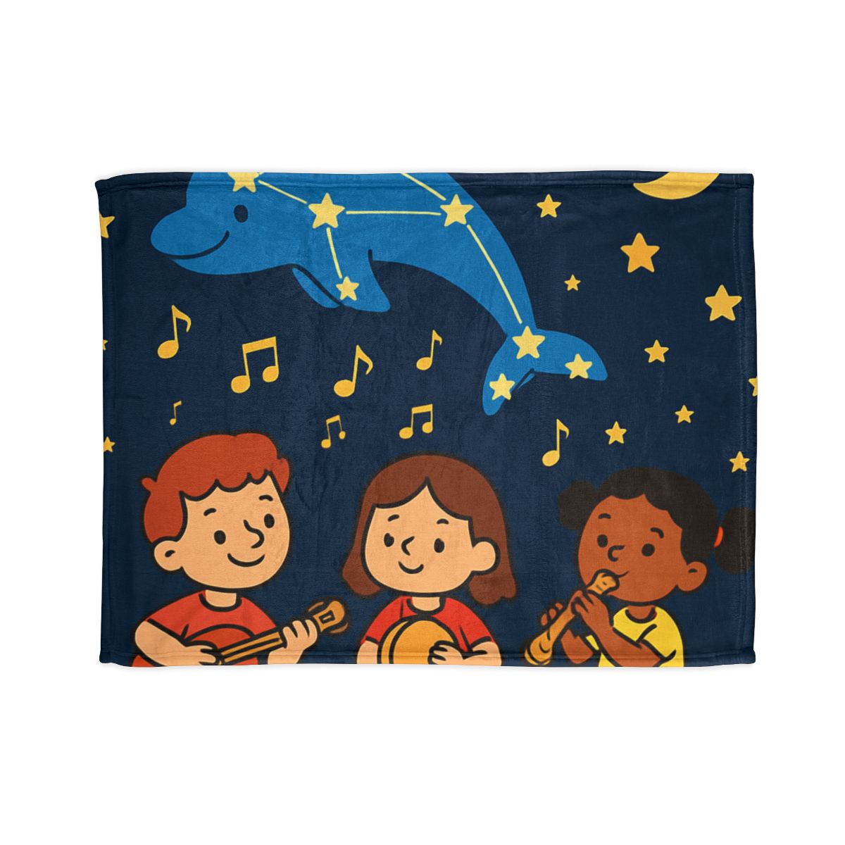 Starlight Orchestra Of The Dolphin Constellation designer printed blankets