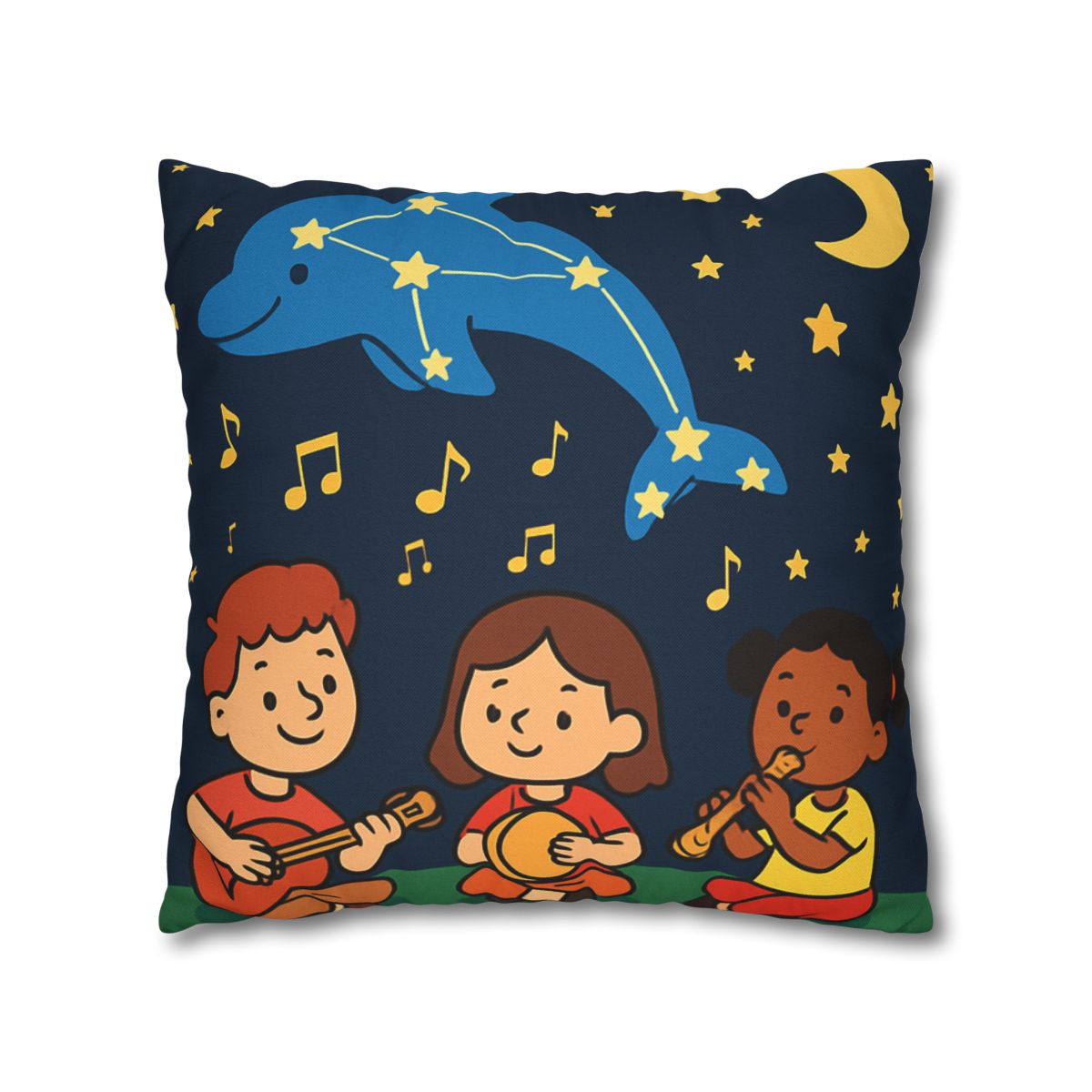 Starlight Orchestra Of The Dolphin Constellation designer print pillow cases