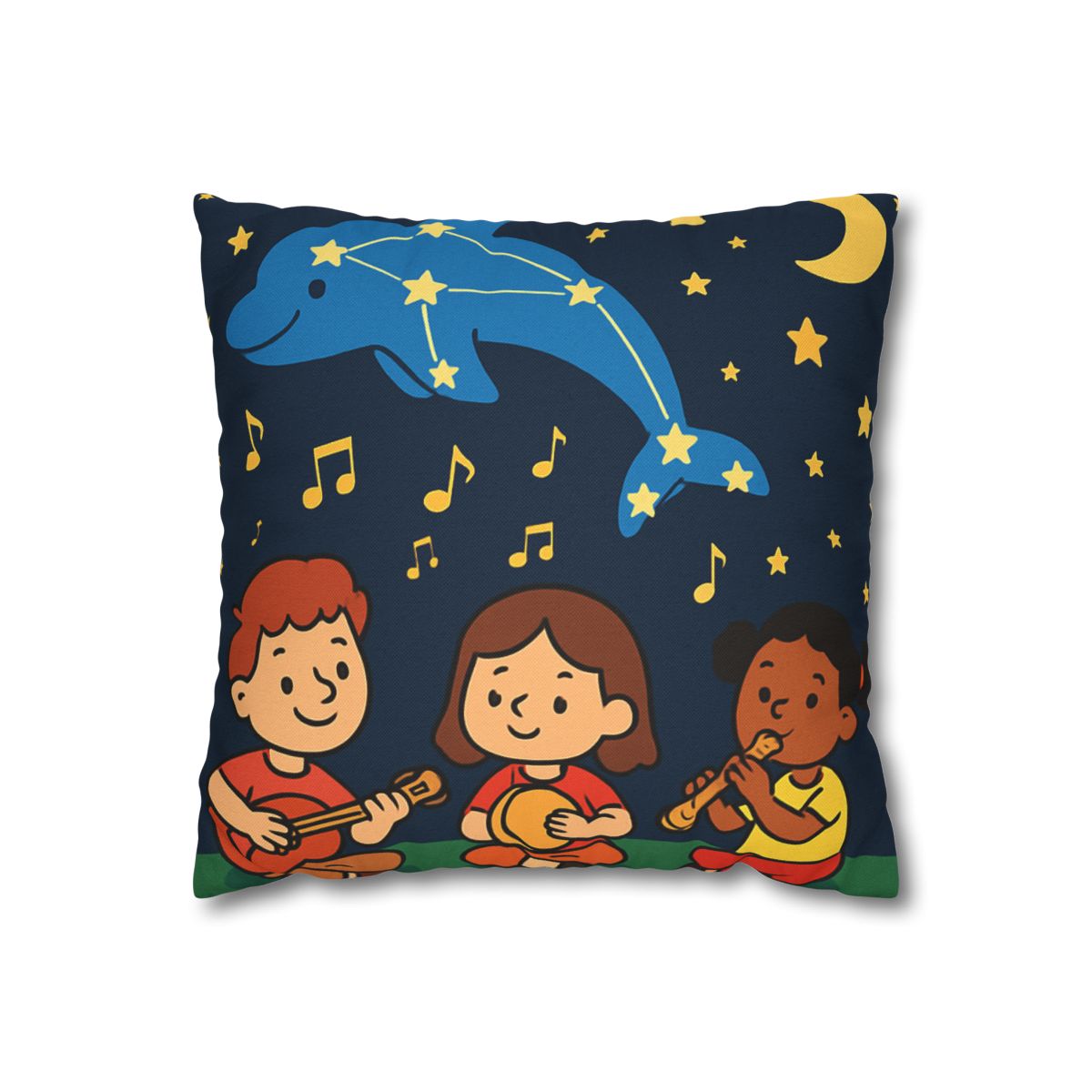 Starlight Orchestra Of The Dolphin Constellation designer print pillow cases