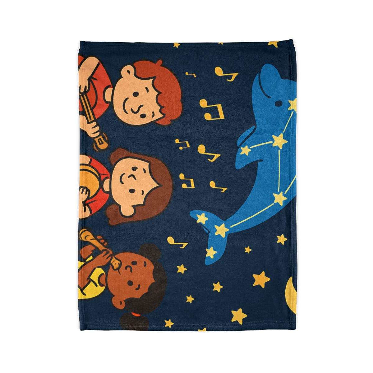 Starlight Orchestra Of The Dolphin Constellation designer printed blankets