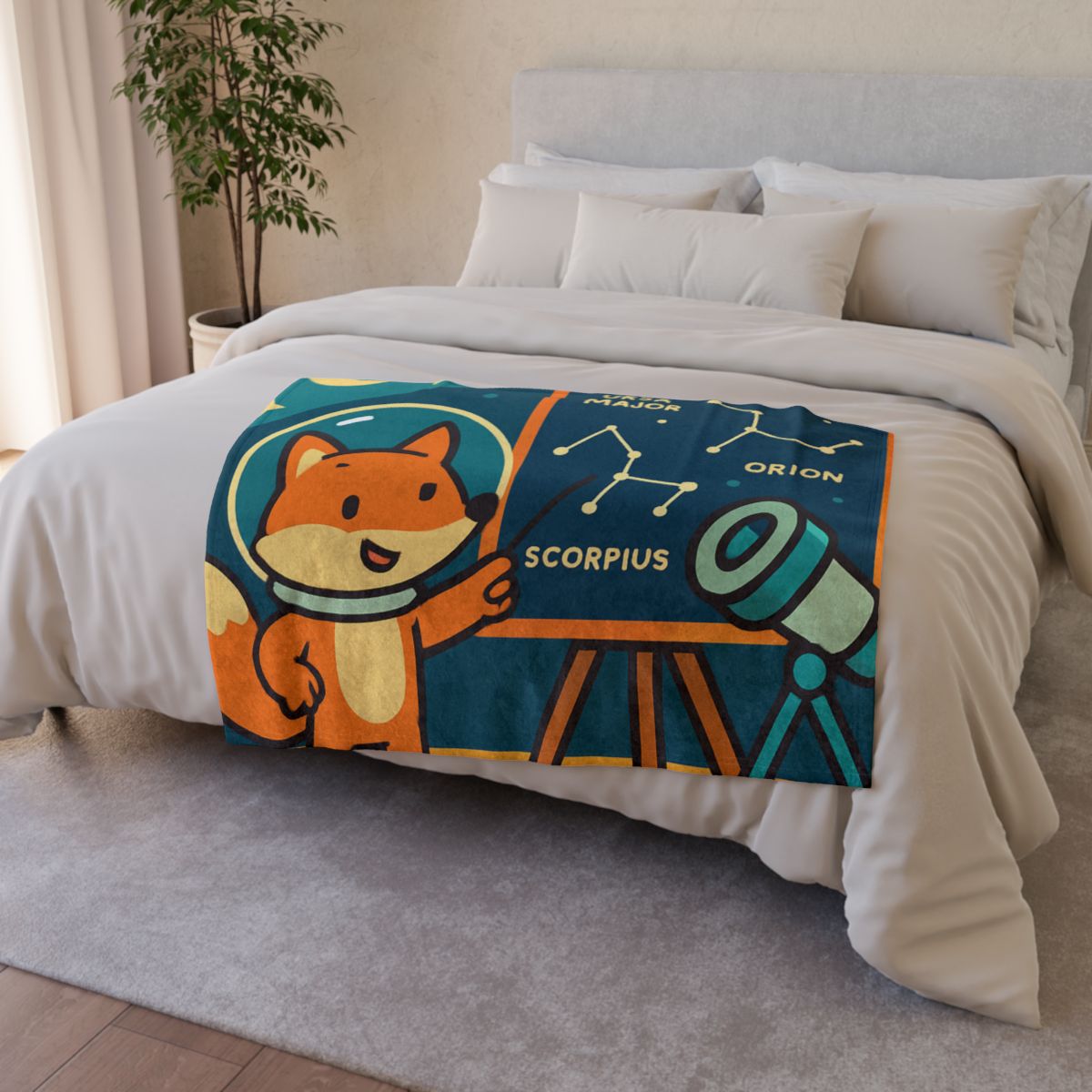 Starlight Science Fox personalized cozy blankets