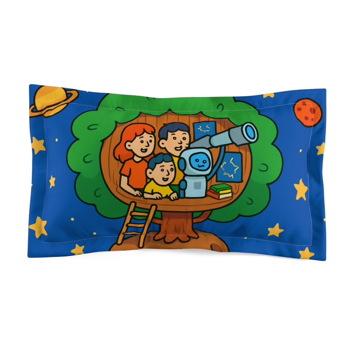 Starlight Science Treehouse designer printed pillows