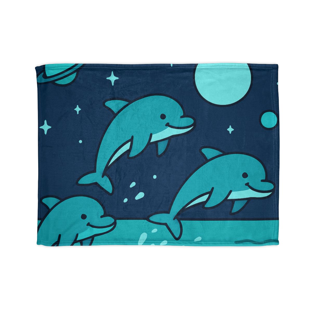 Starlight Sea And The Cosmic Dolphins trendy patterned blankets