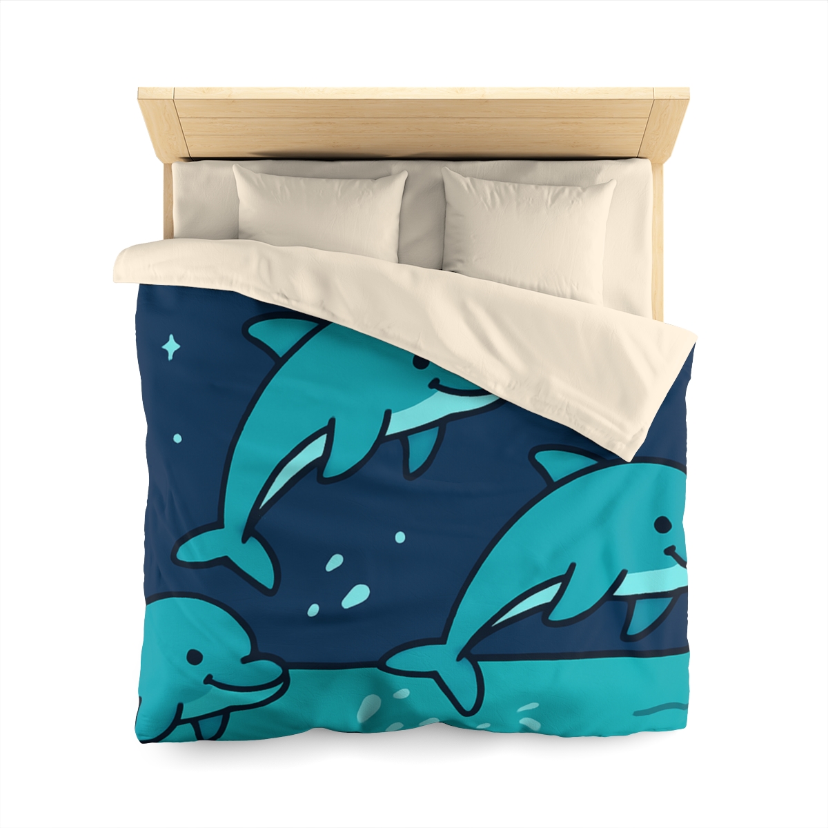 Starlight Sea And The Cosmic Dolphins personalized bedding duvets
