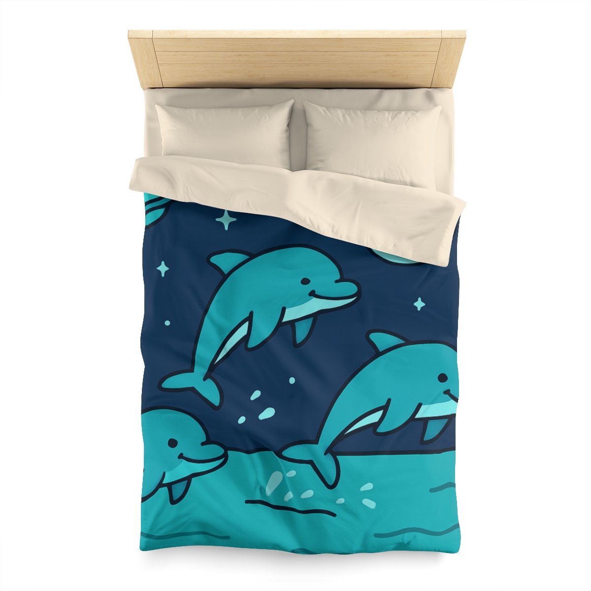 Starlight Sea And The Cosmic Dolphins personalized bedding duvets