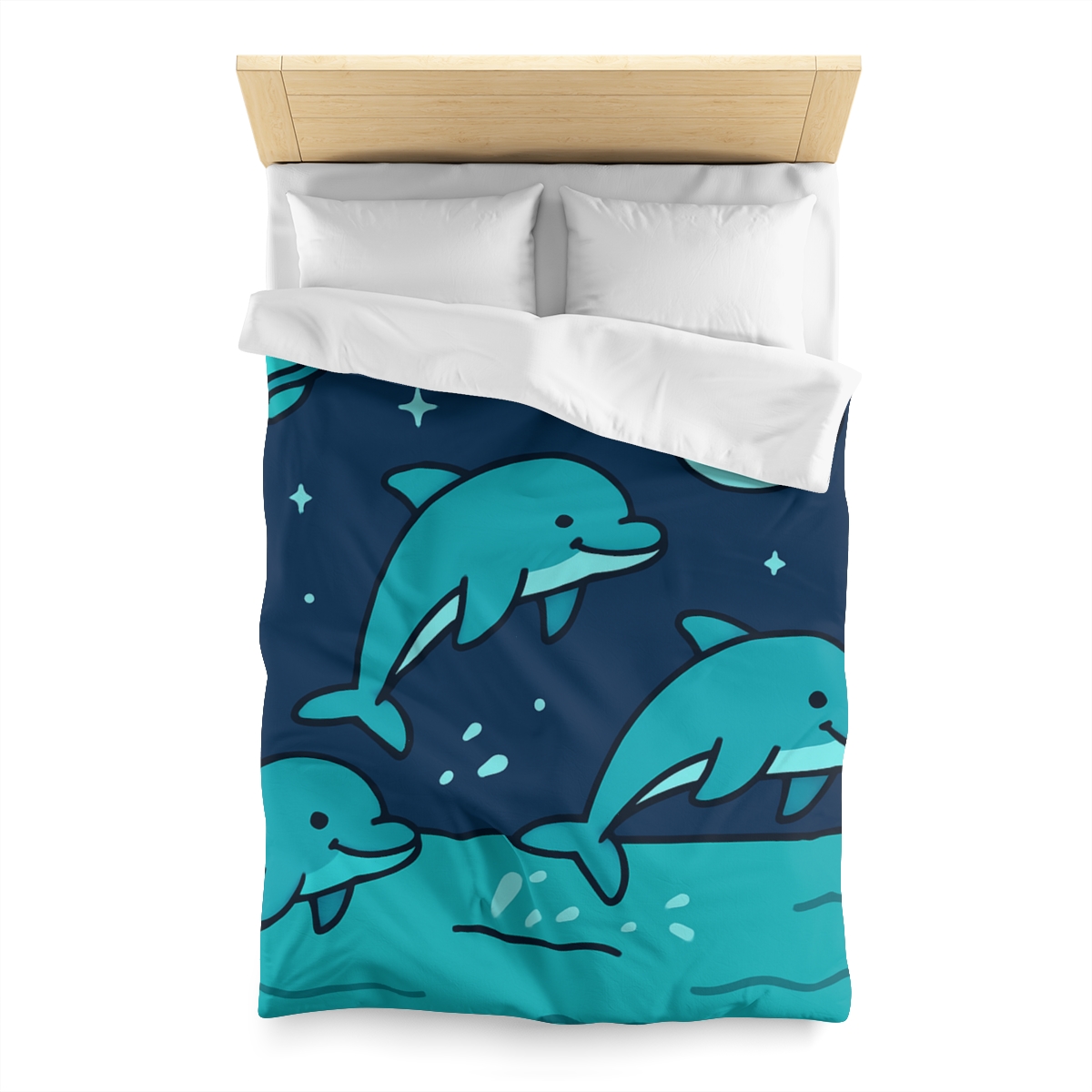 Starlight Sea And The Cosmic Dolphins personalized bedding duvets