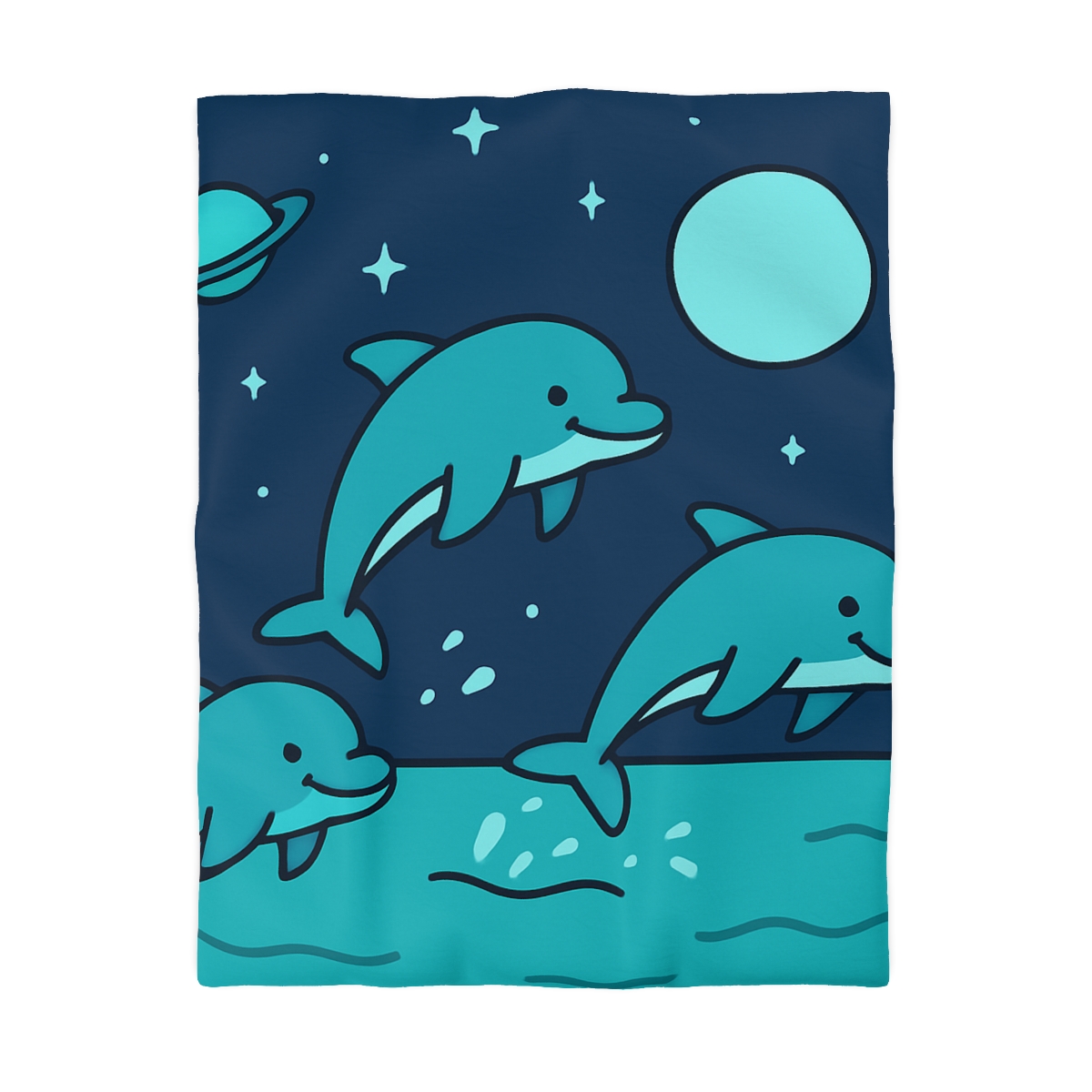 Starlight Sea And The Cosmic Dolphins personalized bedding duvets