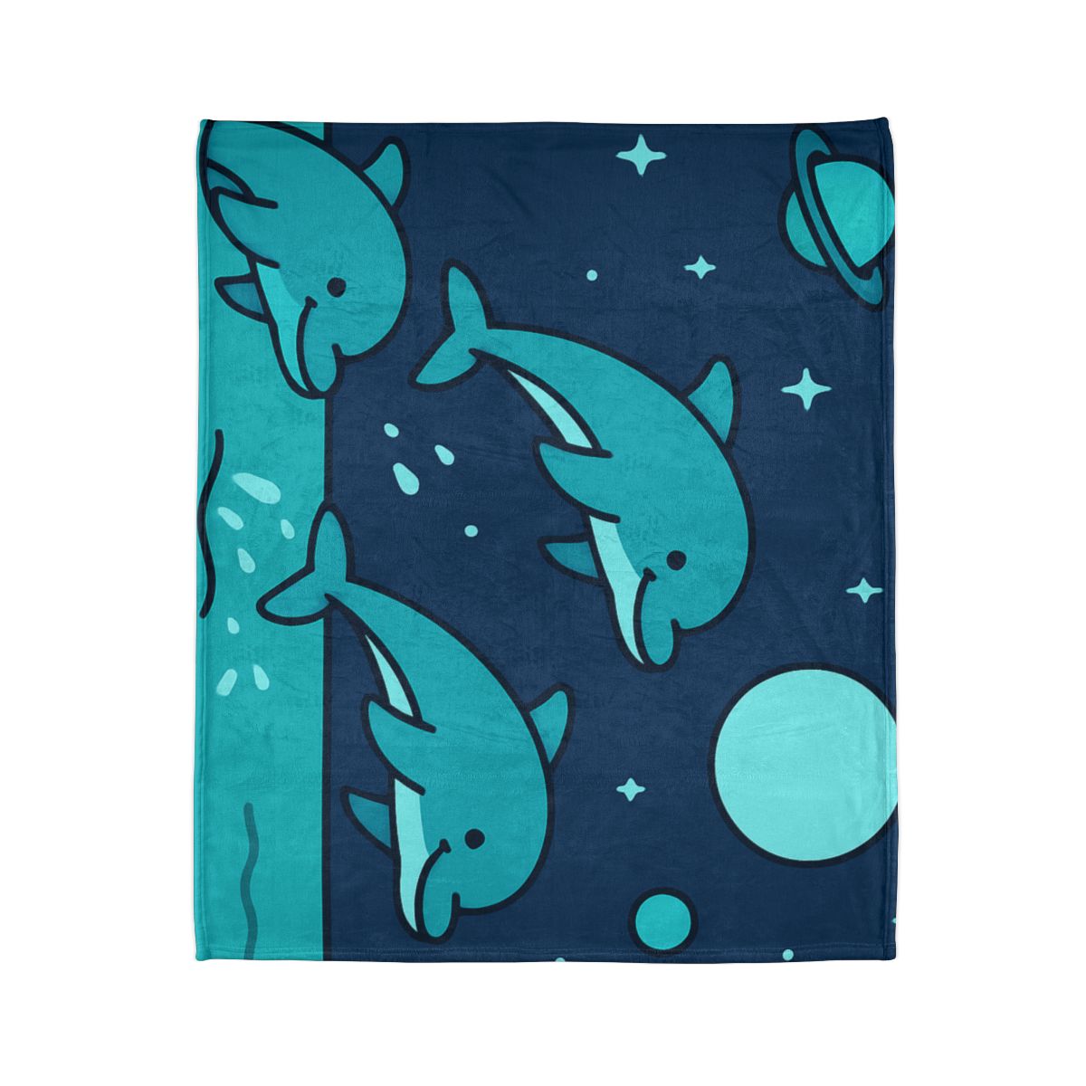 Starlight Sea And The Cosmic Dolphins trendy patterned blankets