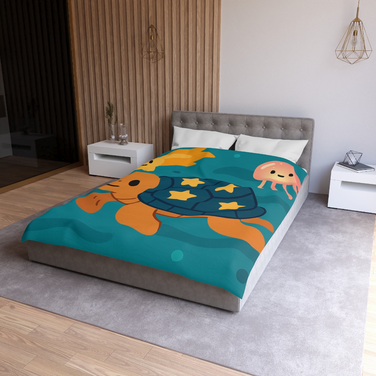 Starlight Sea Turtle Voyage stylish duvet covers