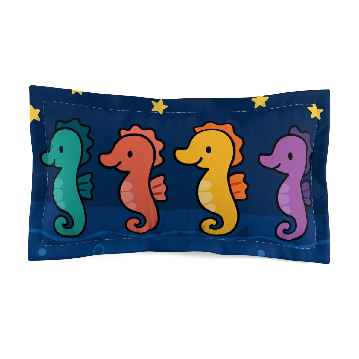 Starlight Seahorse Parade designer printed pillows
