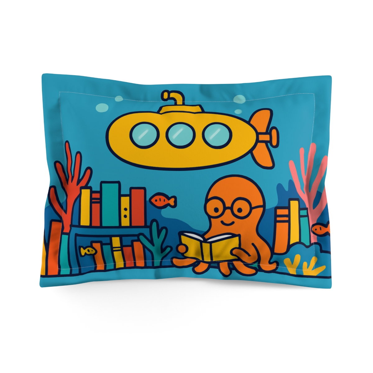 Starlight Submarine In The Coral Library personalized decorative pillows